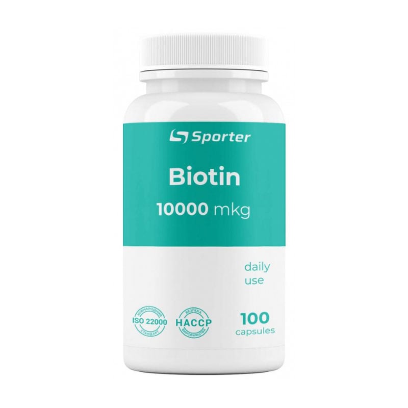 Біотин Sporter Biotin 10000 мкг, 100 капсул